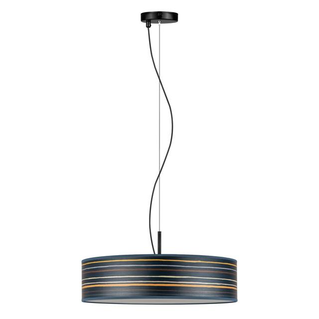 Ocho Slim 3 - Light Drum Pendant Bulb Attack Shade Colour: Blue striped on Productcaster.