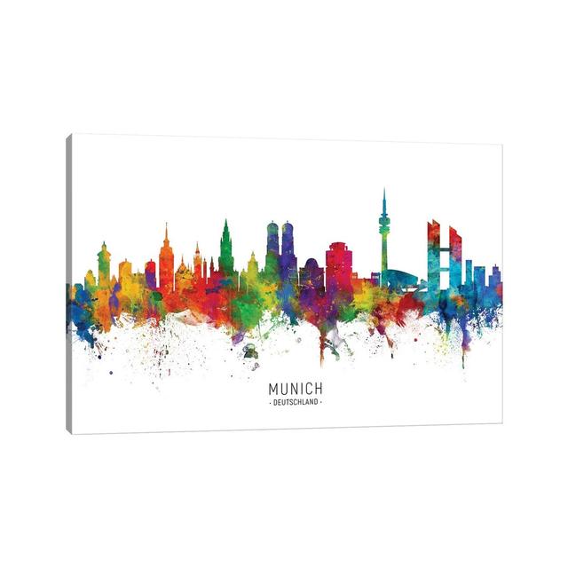 Munich Germany Skyline by Michael Tompsett - Wrapped Canvas Print ClassicLiving Size: 66.04cm H x 101.6cm W x 3.81cm D on Productcaster.