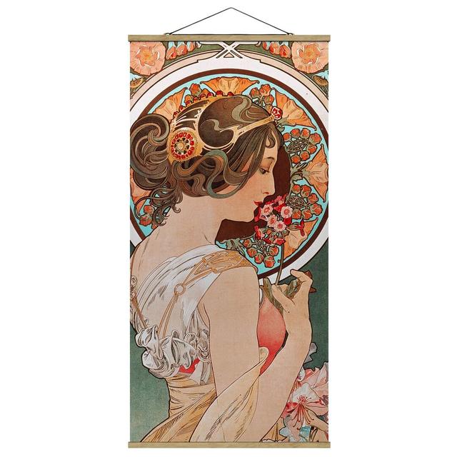 Grafikdruck Cowslip von Alfons Mucha Rosalind Wheeler Größe: 70 cm H x 35 cm B x 0,3 cm T on Productcaster.