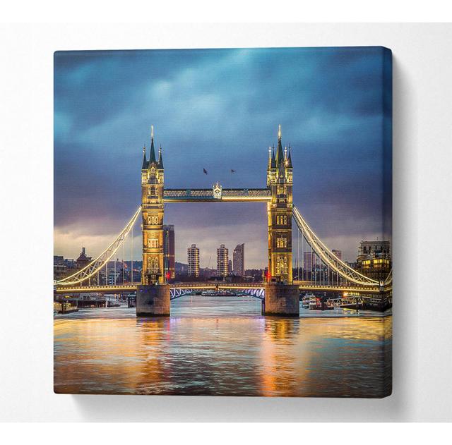 Adamok Tower Bridge Night Glow - Wrapped Canvas Art Prints Latitude Run Size: 50.8cm H x 50.8cm W x 10cm D on Productcaster.