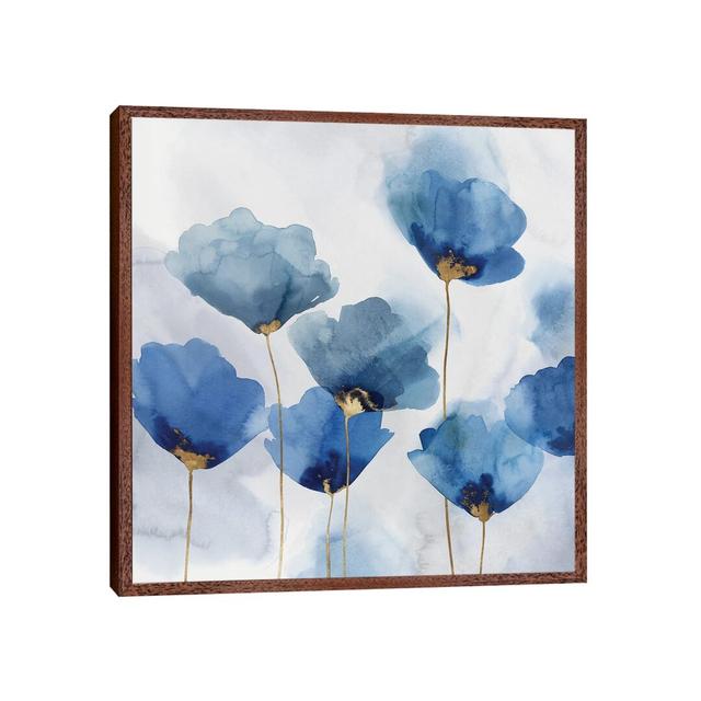 Pretty in Blue I by Isabelle Z - Painting Print on Canvas Ebern Designs Size: 45.72cm H x 45.72cm W x 3.81cm D, Format: Classic Brown Wood Framed on Productcaster.