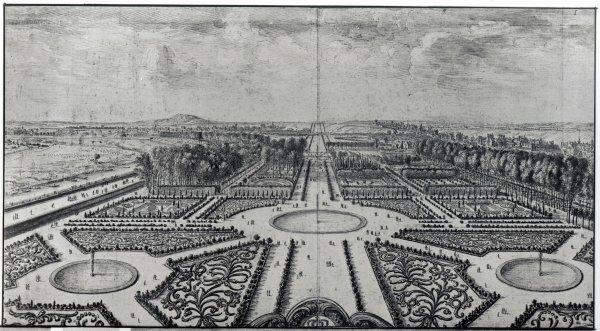 The Tuileries Garden by Israel the Younger Silvestre Framed Art Print East Urban Home Size: 70cm H x 100cm W x 2.3cm D, Format: Black Framed on Productcaster.