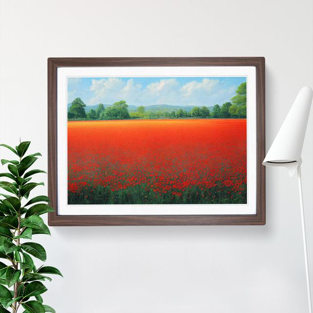 Adorable Poppy Field Flowers - Single Picture Frame Print ClassicLiving Size: 46cm H x 64cm W x 2cm D, Frame Colour: Walnut Framed on Productcaster.