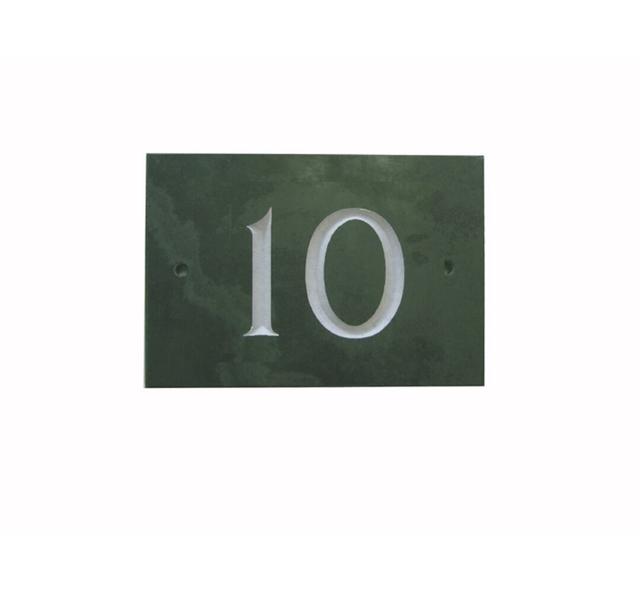 Odacia 10cm H Slate House Number Dakota Fields Number: 10, Colour: Green on Productcaster.