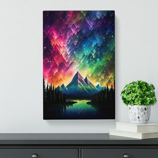 Aurora Borealis Geometric No.2 - No Frame Print Alpen Home Size: 60cm H x 40cm W x 3cm D on Productcaster.