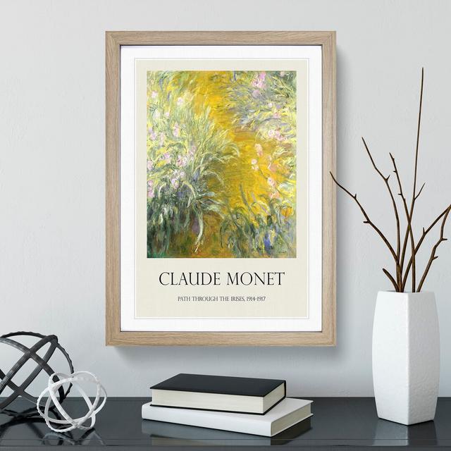 The Path Through the Irises by Claude Monet - Picture Frame Painting East Urban Home Frame Option: Oak Framed, Size: 65cm H x 48cm W x 2cm D on Productcaster.