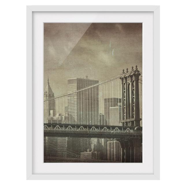 'Vintage New York' - Picture Frame Photograph Print on Paper East Urban Home Frame Options: Matt white, Size: 70cm H x 50cm W on Productcaster.