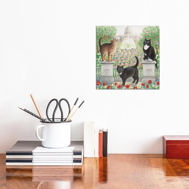 Flag Day With Emu Gabby And Puff Cats by Ivory Cats - Wrapped Canvas Print ClassicLiving Size: 30.48cm H x 30.48cm W x 1.9cm D on Productcaster.