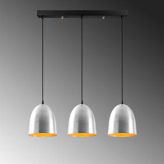 Balken-Pendelleuchte 3-flammig Monhegan ModernMoments Schirmfarbe: silber on Productcaster.