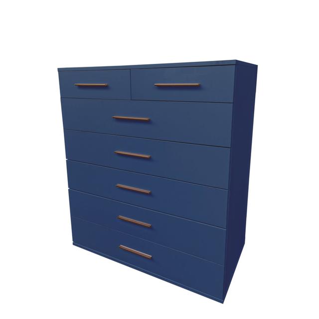 Pamel 7 - Drawer Chest of Drawers 17 Stories Colour: Blue on Productcaster.