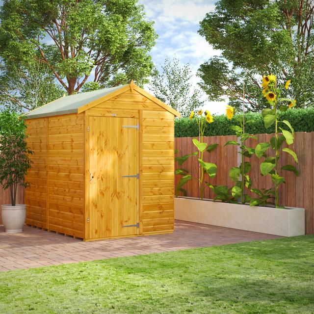 5 ft. W x 7 ft. D Power Apex Shiplap Dip Treated Windowless Shed (7x5) POWER on Productcaster.