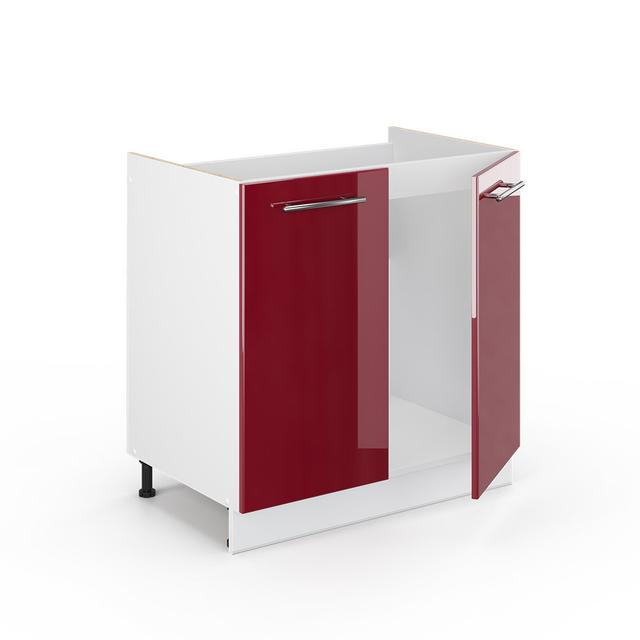 82Cm H x 80Cm W x 52Cm D Oak Sink Unit Cabinet Brayden Studio Colour: Bordeaux on Productcaster.