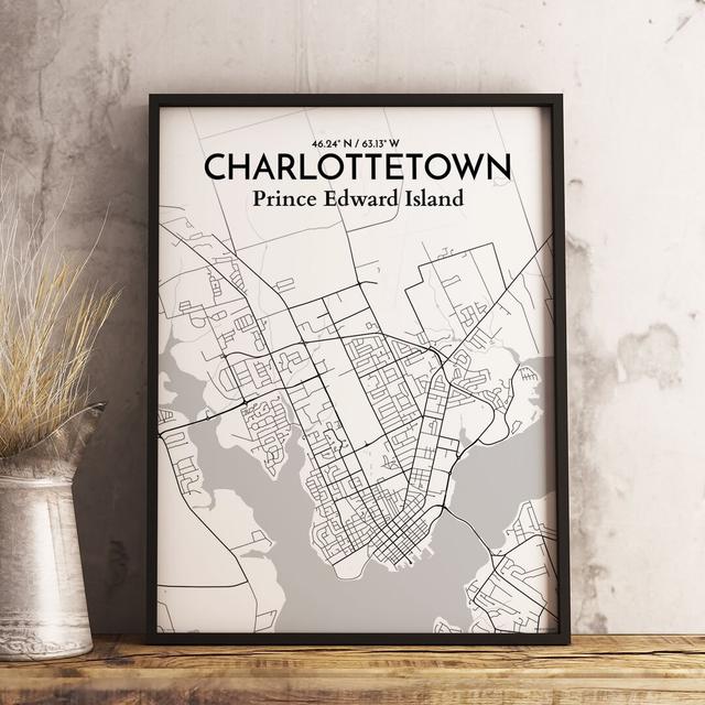 Charlottetown City Map - No Frame Print East Urban Home Size: 61cm H x 45.7cm W x 0.13cm D on Productcaster.