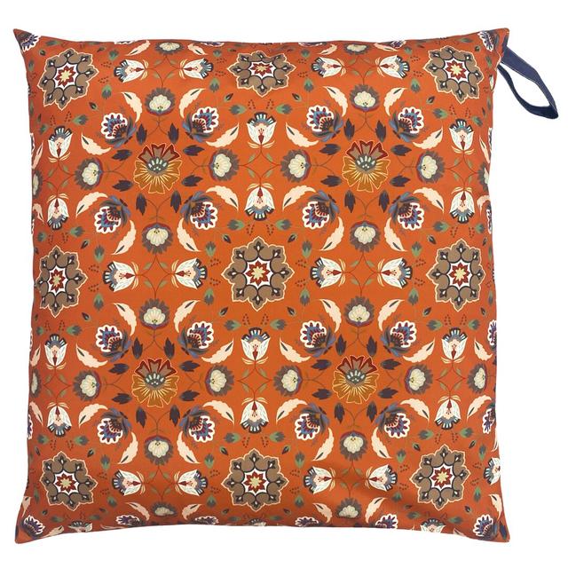 Indoor / Outdoor Floral 70Cm Floor Cushion Cover furn. Colour: Orange on Productcaster.