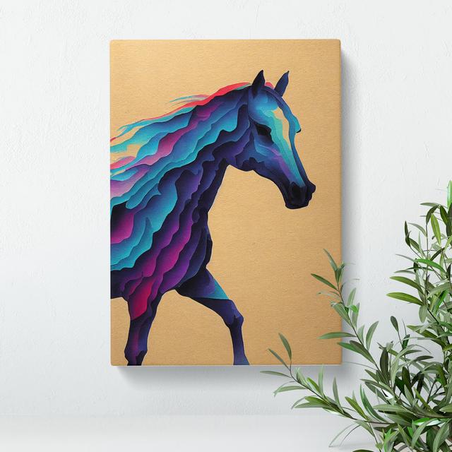 XC1022-1599X Colourful Horse No.5 Abstract - Wrapped Canvas Graphic Art Natur Pur Size: 50cm H x 35cm W x 3cm D on Productcaster.