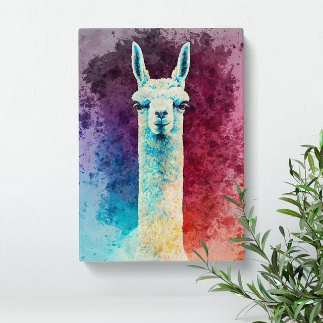 Llama Portrait - Wrapped Canvas Graphic Art Natur Pur Size: 50cm H x 35cm W x 3cm D on Productcaster.