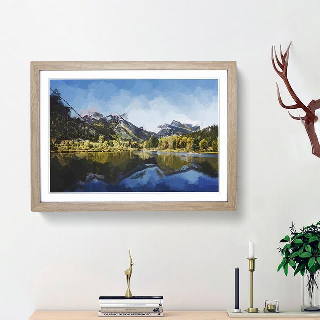 Alpine Lake in Colorado in Abstract - Picture Frame Graphic Art Print East Urban Home Frame Option: Oak Framed, Size: 27cm H x 36cm W x 2cm D on Productcaster.