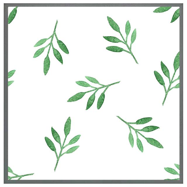 Grimaud Green Leaf - Single Picture Frame Print Brambly Cottage Format: Grey Framed, Size: 61cm H x 61cm W x 4cm D on Productcaster.