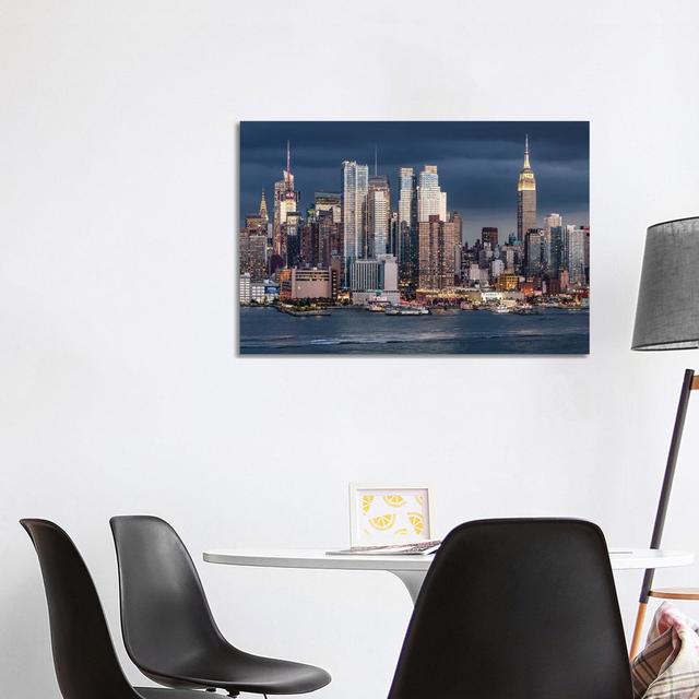 Manhattan Skyline With Empire State Building, New York City by Jan Becke - Wrapped Canvas Print Latitude Run Size: 66.04cm H x 101.6cm W x 3.81cm D on Productcaster.