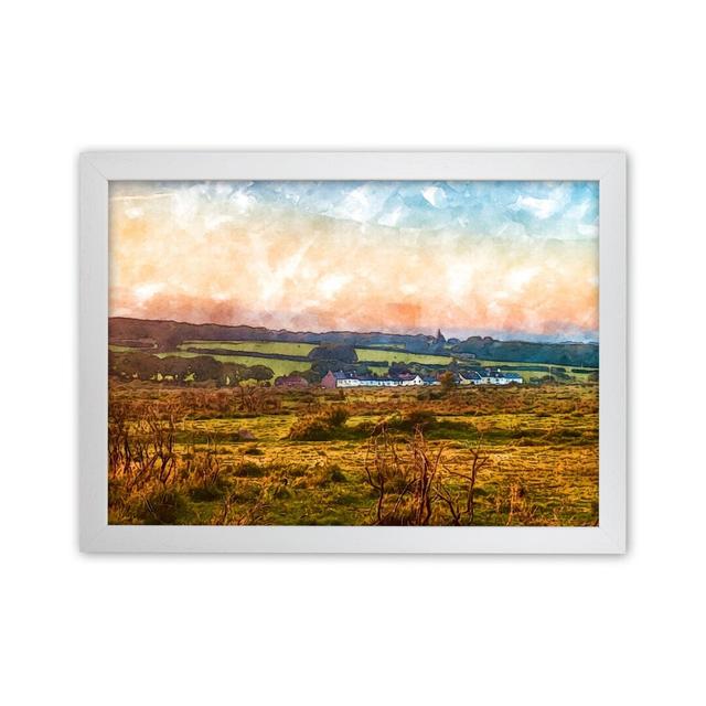 Looking Over Dartmoor Landscape - Graphic Art Rosalind Wheeler Format: White Framed, Size: 34cm H x 46cm W x 3cm D on Productcaster.