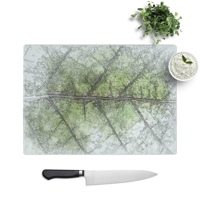 Glass Leaf Lines in Abstract Chopping Board East Urban Home Size: 39 cm W x 28.5 cm L on Productcaster.