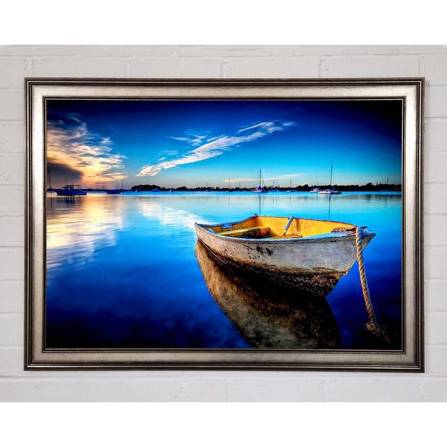 Ivana Rustic Rowing Boat Reflections - Single Picture Frame Art Prints Longshore Tides Size: 21cm H x 29.7cm W x 1.5cm D, Format: Gunmetal Framed Pape on Productcaster.