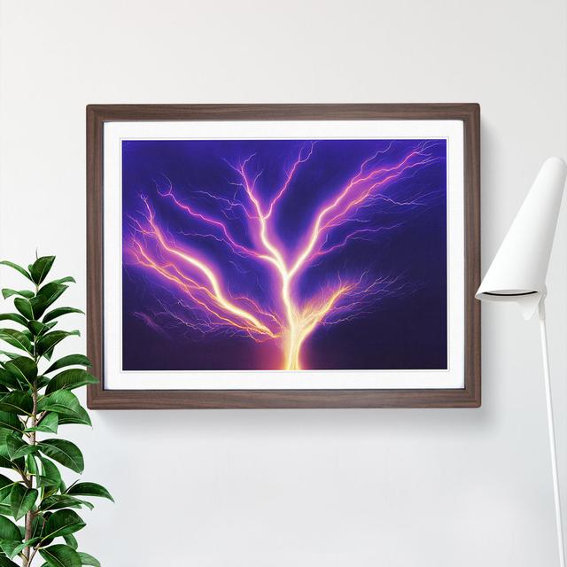 Graceful Lightning Bolt - Single Picture Frame Print Metro Lane Size: 46cm H x 64cm W x 2cm D, Format: Walnut Framed on Productcaster.