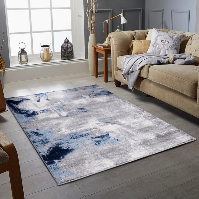 Vanig Dhurrie Navy/Grey Rug Wade Logan Rug Size: Rectangle 160 x 230cm on Productcaster.