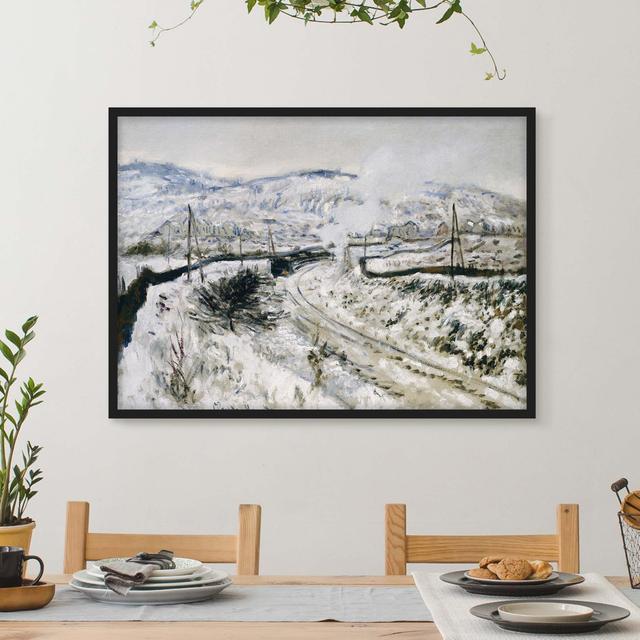 Train in the Snow by Claude Monet - Picture Frame Painting Union Rustic Frame Option: Black Framed, Size: 30cm H x 40cm W x 2cm D on Productcaster.