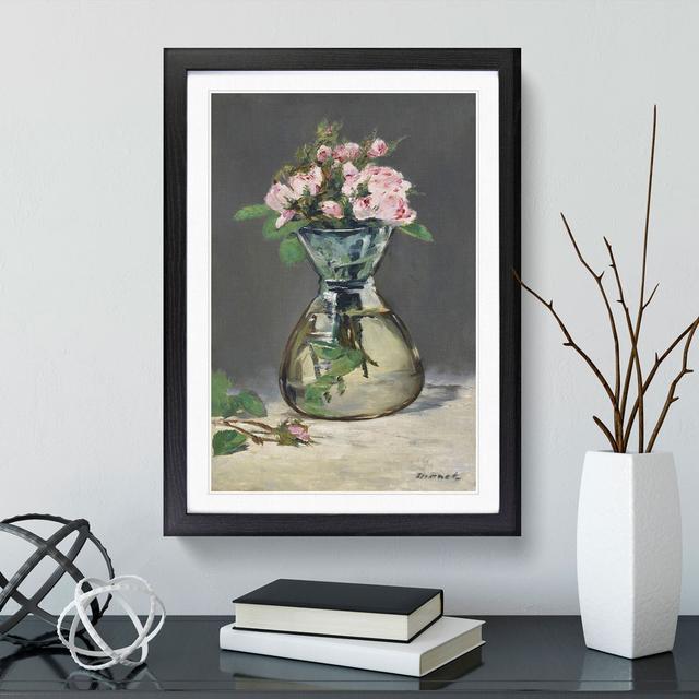 Moss Roses in a Vase by Edouard Manet - Picture Frame Graphic Art East Urban Home Frame Option: Black Framed, Size: 65cm H x 48cm W x 2cm D on Productcaster.