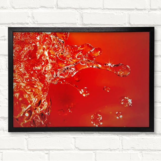 Orange Water Splash Framed Print Ivy Bronx Size: 59.7cm H x 84.1cm W on Productcaster.