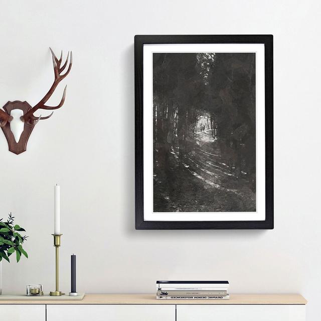 Deer Stag Within the Forest in Abstract - Picture Frame Graphic Art Print on MDF East Urban Home Size: 36cm H x 27cm W x 2cm D, Frame Option: Black Fr on Productcaster.