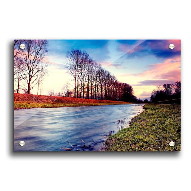 Countryside Stream at Sunset - Unframed Photograph Print on Paper East Urban Home Size: 29.7cm H x 42cm W on Productcaster.