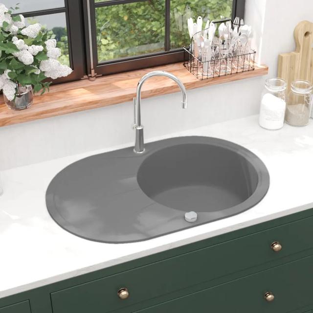 Nala Single Bowl Inset Kitchen Sink Belfry Kitchen Finish: Grey on Productcaster.