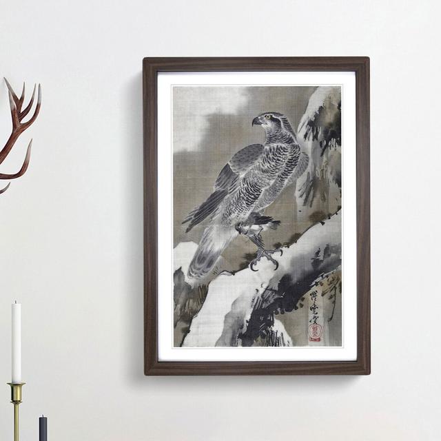 Eagle Holding a Small Bird by Kawanabe Kyosai - Picture Frame Painting Print East Urban Home Frame Option: Walnut Framed, Size: 65cm H x 48cm W x 2cm on Productcaster.