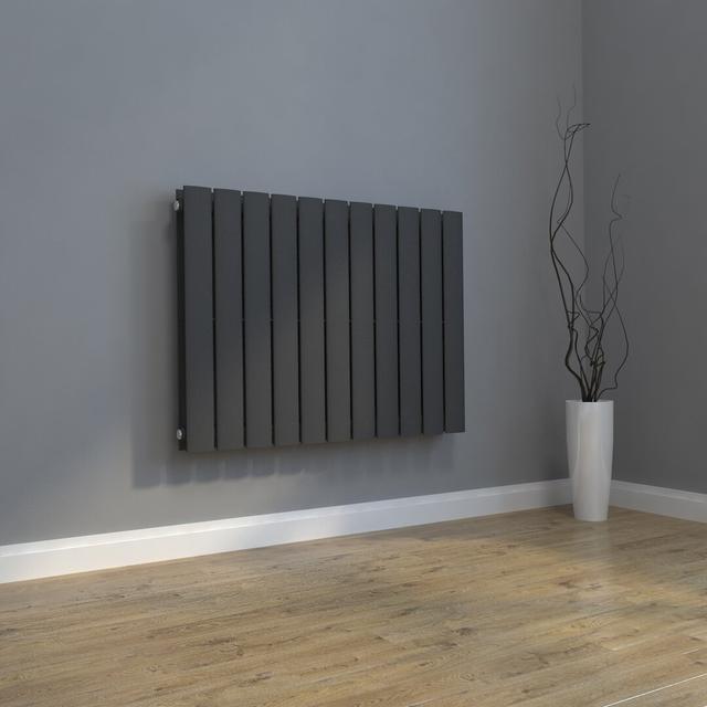 Reita Horizontal Designer Radiator Belfry Heating Radiator Colour: Grey, Size: 63cm H x 84.7cm W x 6.5cm D on Productcaster.