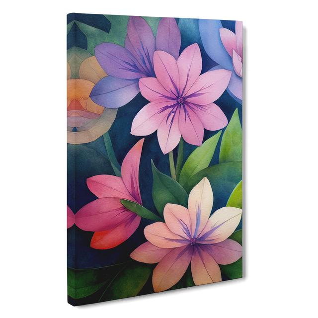 Beautiful Watercolour Flowers No.4 - Wrapped Canvas Painting Marlow Home Co. Size: 76cm H x 50cm W x 3cm D on Productcaster.