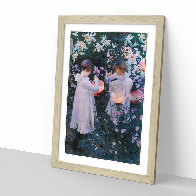 Carnation, Lily, Lily, Rose by John Singer Sargent Framed Painting Print East Urban Home Frame Colour: Oak on Productcaster.