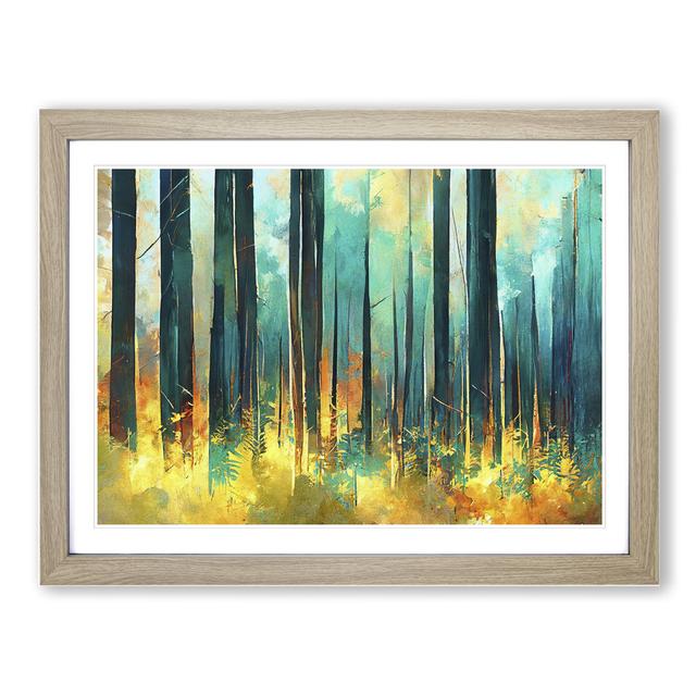 Forest Abstract Vol.1 - Picture Frame Graphic Art Alpen Home Size: 34cm H x 46cm W x 2cm D, Frame Colour: Oak Framed on Productcaster.