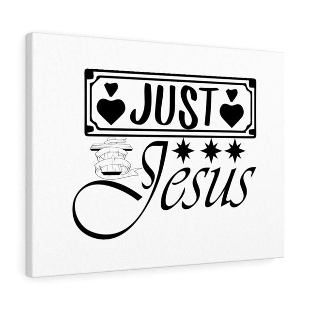 Just Jesus - Wrapped Canvas Typography Blue Elephant Size: 61cm H x 76cm W on Productcaster.