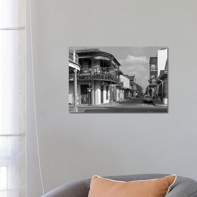 196s Street Scene French Quarter New Orleans Louisiana USA by Vintage Images - Wrapped Canvas Print Ebern Designs Size: 45.72cm H x 66.04cm W x 1.91cm on Productcaster.