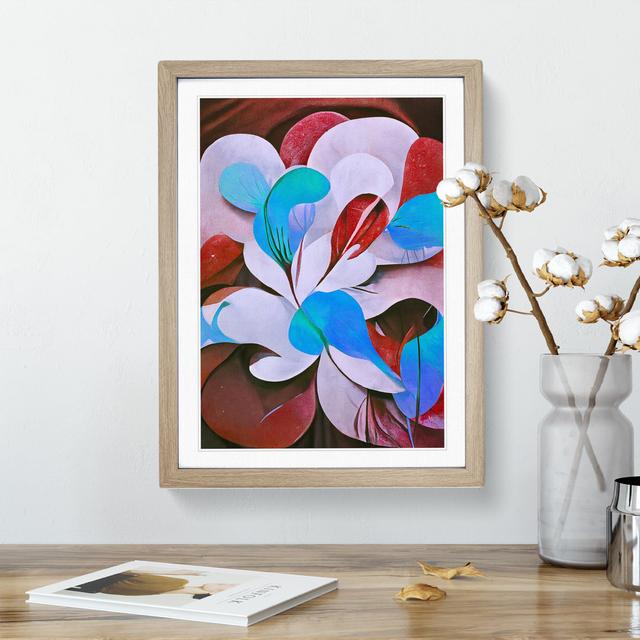 Abstract Floral Painting No.1 - Picture Frame Painting Metro Lane Size: 34cm H x 25cm W x 2cm D, Frame Colour: Oak on Productcaster.