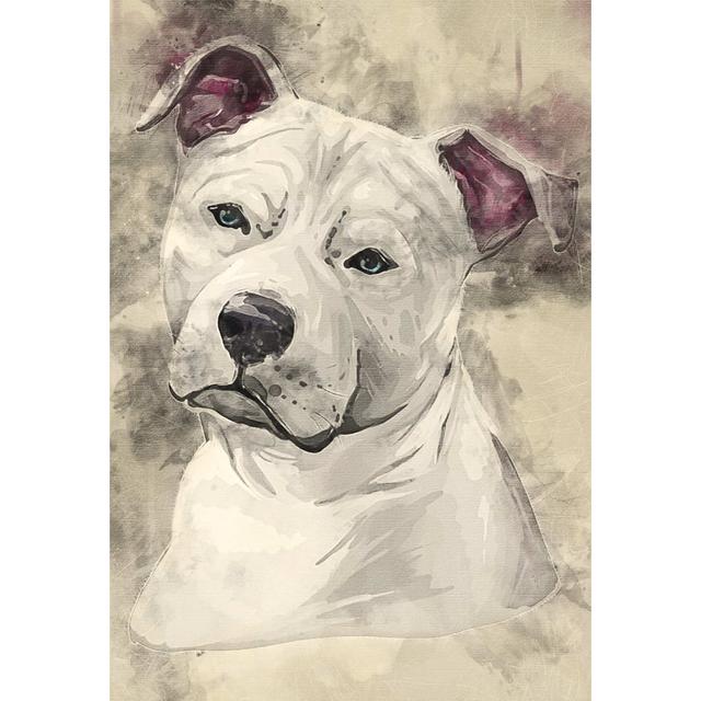 Staffordshire Bull Terrier - Unframed Painting Rosalind Wheeler Size: 39.4cm H x 29.5cm W, Format: Metal on Productcaster.