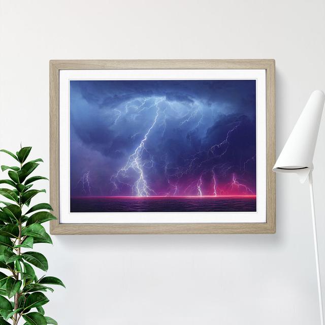 Interesting Thunderstorm - Single Picture Frame Print Metro Lane Size: 25cm H x 34cm W x 2cm D, Frame Colour: Oak on Productcaster.