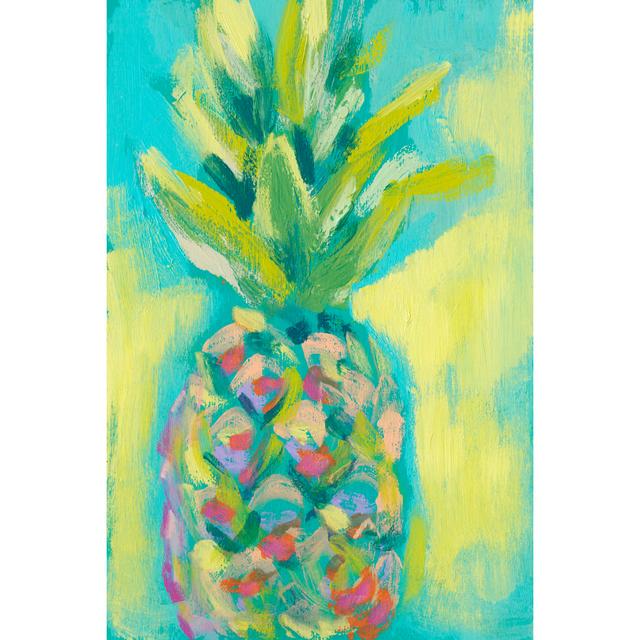 Vibrant Pineapple II by Jennifer Goldberger - Wrapped Canvas Art Prints Pergo Classics Size: 46cm H x 30cm W x 3.8cm D on Productcaster.