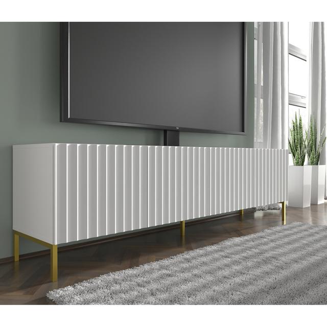 Hurhula TV-Ständer für TVs bis zu 88" Fairmont Park Farbe: Weiß on Productcaster.