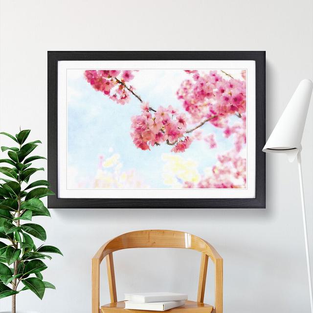 Pink Sakura Blossom Tree in Bloom - Picture Frame Graphic Art Print East Urban Home Format: Black, Size: 33cm H x 45cm W x 2cm D on Productcaster.