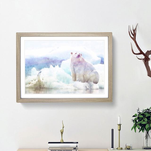 Penguin & Polar Bear - Picture Frame Painting Print East Urban Home Frame Option: Oak Framed, Size: 62cm H x 87cm W x 2cm D on Productcaster.