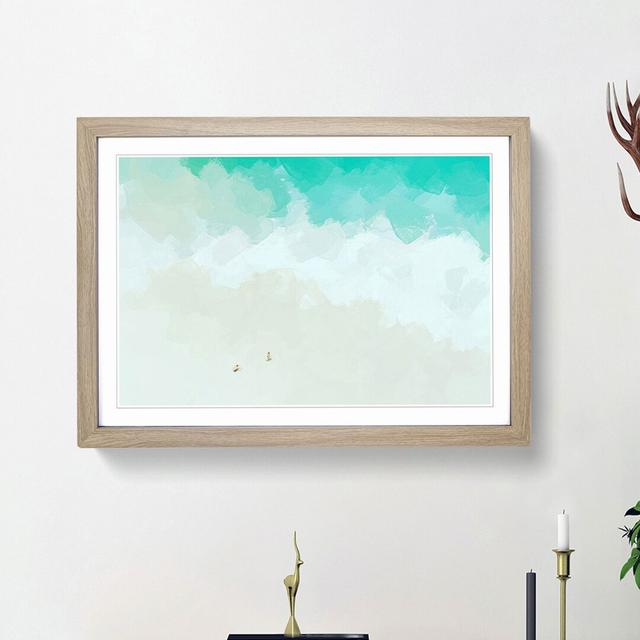 Two upon the Beach in Abstract - Picture Frame Graphic Art Print East Urban Home Frame Option: Oak Framed, Size: 27cm H x 36cm W x 2cm D on Productcaster.