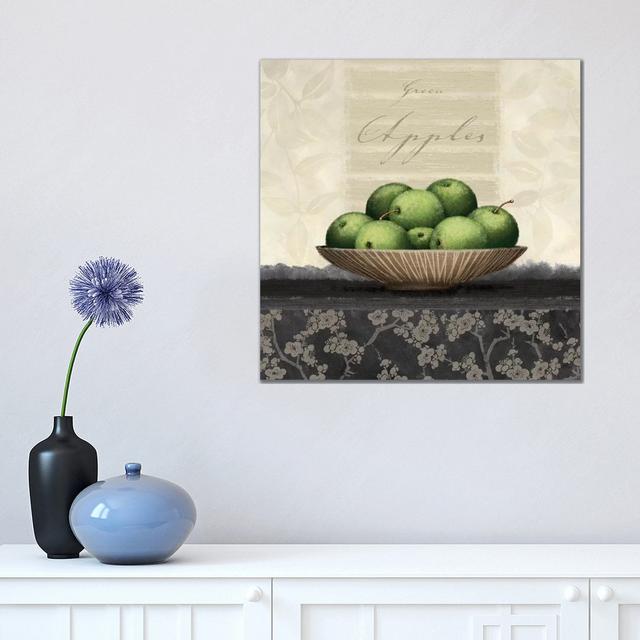 Green Apples by Linda Wood - Wrapped Canvas Print Brambly Cottage Size: 45.72cm H x 45.72cm W x 3.81cm D on Productcaster.